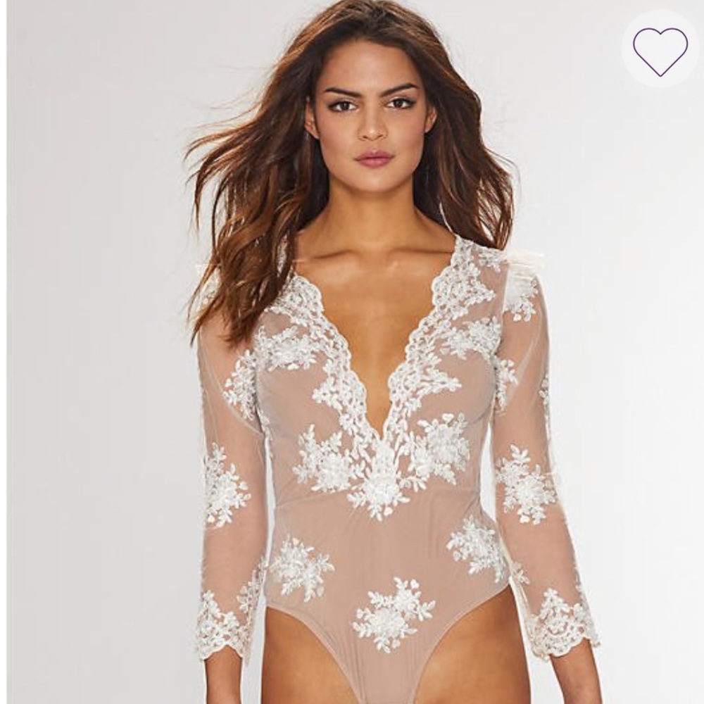 For Love & Lemons lace scallop bodysuit